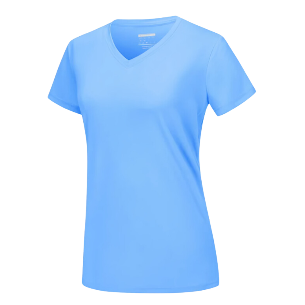 Maglia con scollo a V a raffreddamento istantaneo da donna -Blu caldo - Ozerty