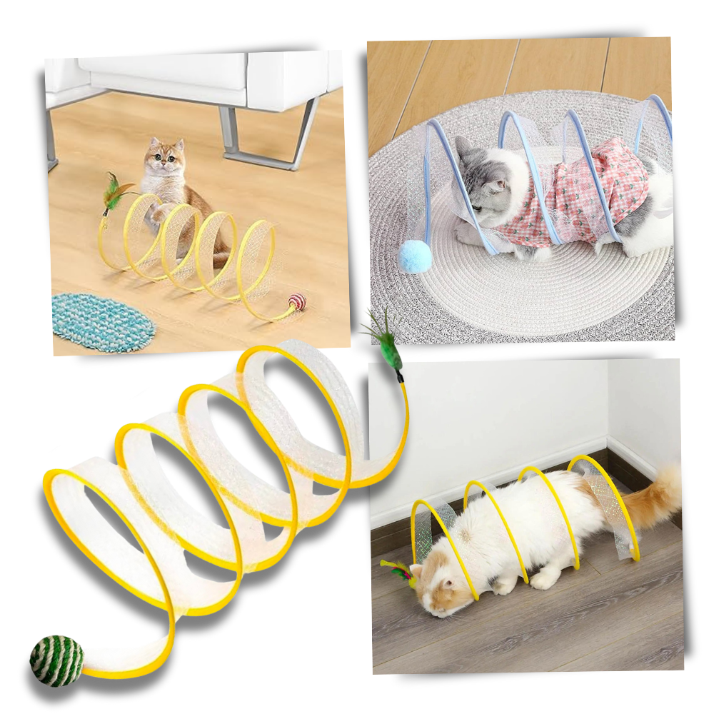 Tunnel interattivo compatto per gatti - Ozerty