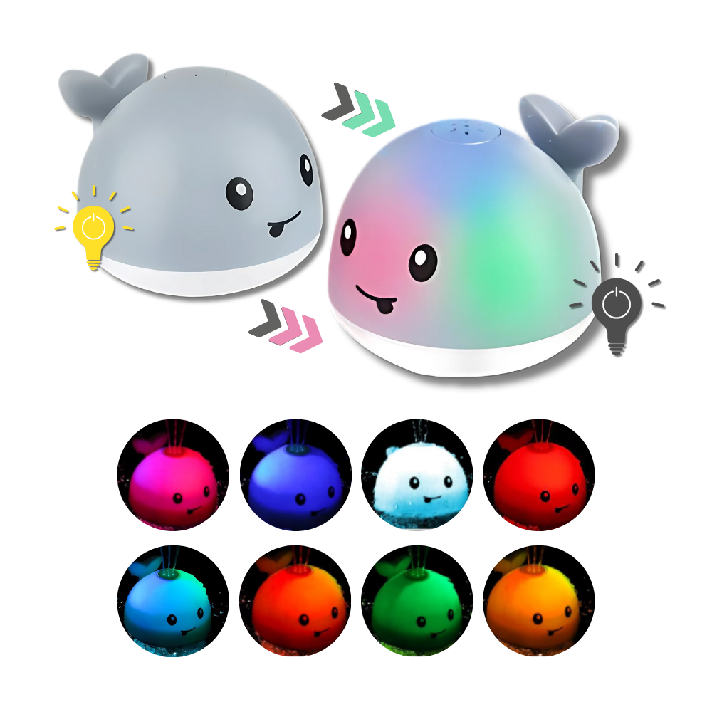 Balena interattiva da bagno con luci - Ozerty