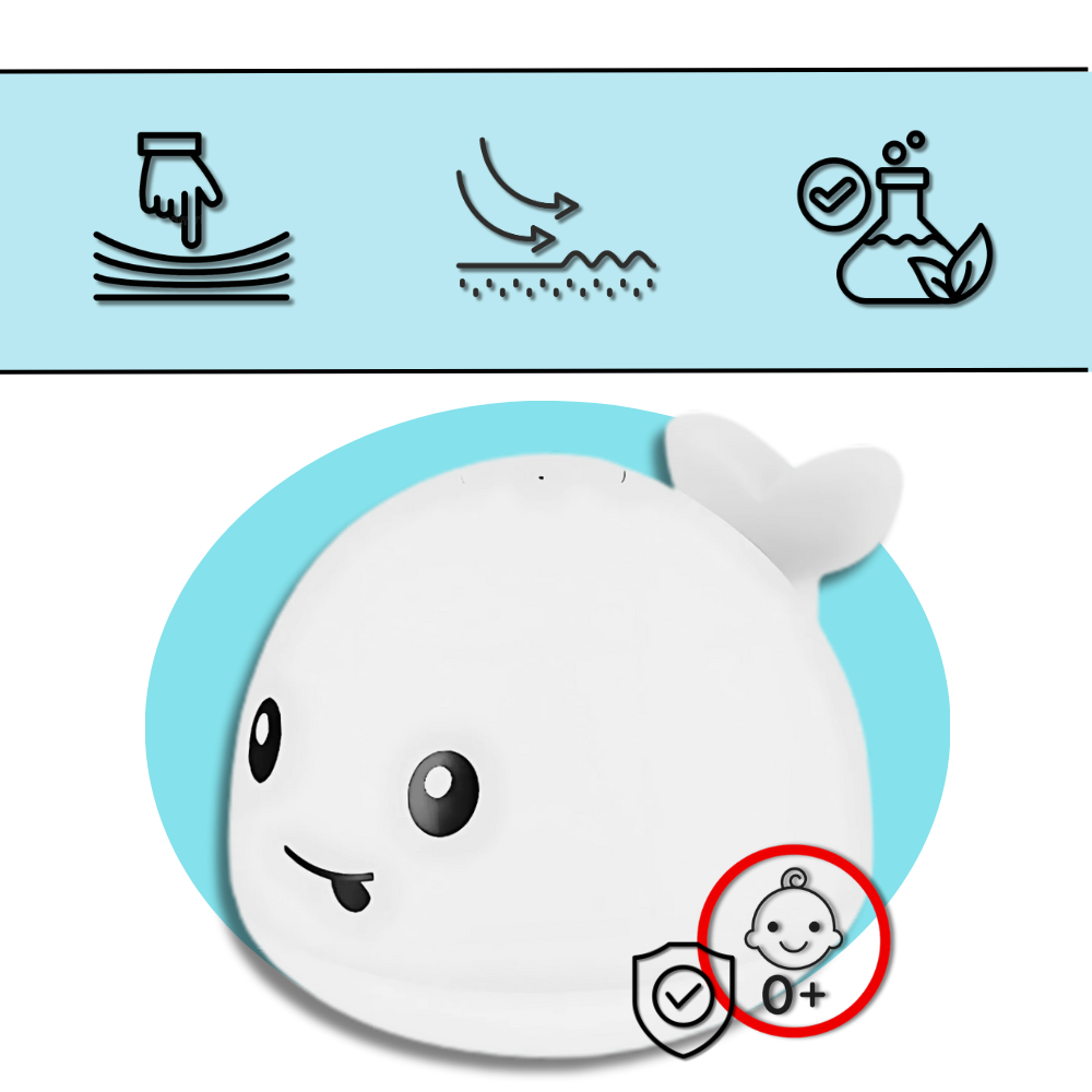 Balena interattiva da bagno con luci - Ozerty