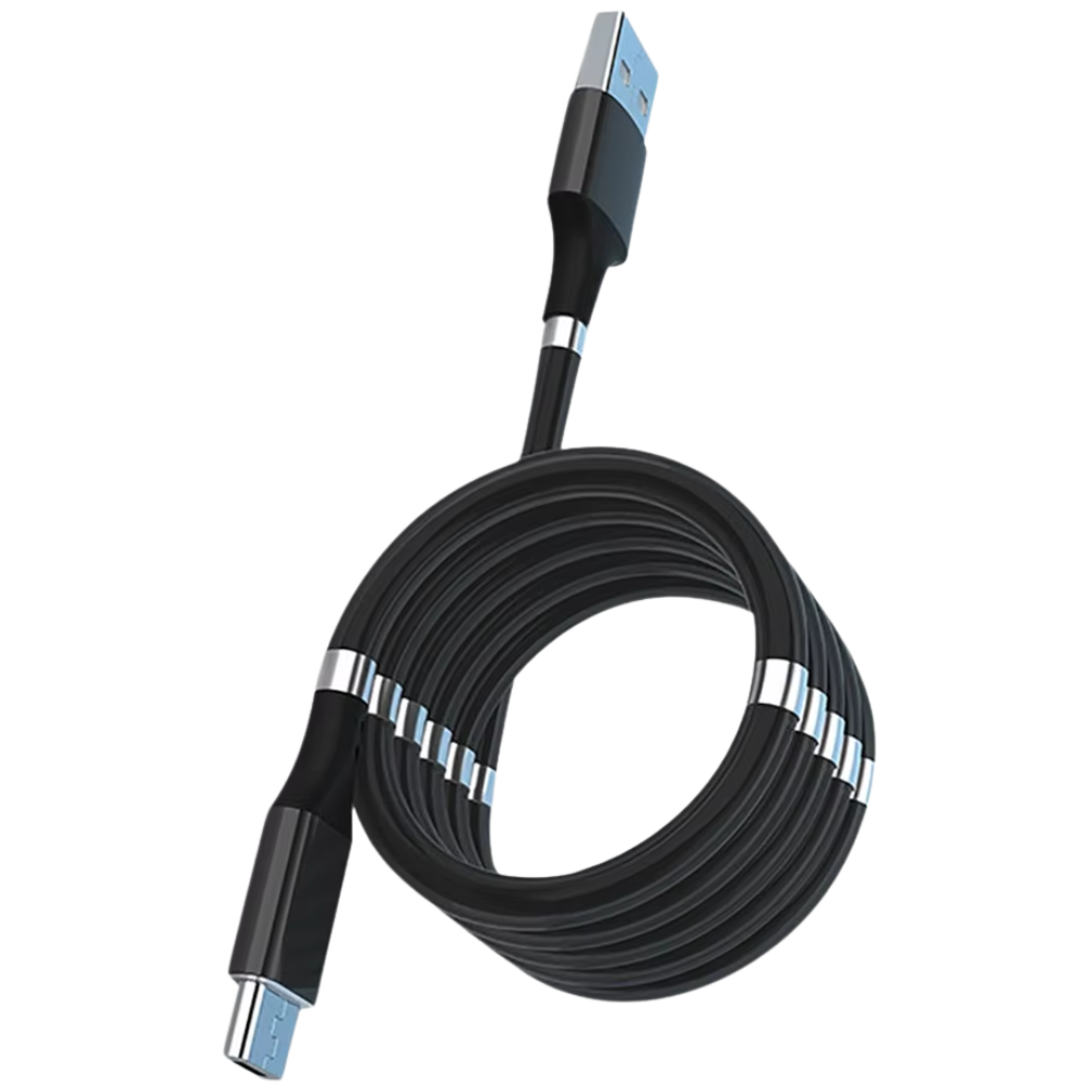 Cavo USB magnetico flessibile -Nero - Ozerty