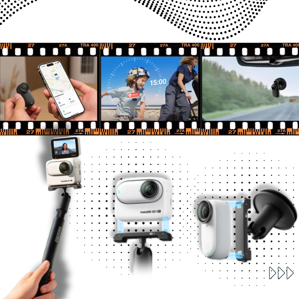 Telecamera a Mani Libere Insta360 con Montaggio Magnetico - Ozerty