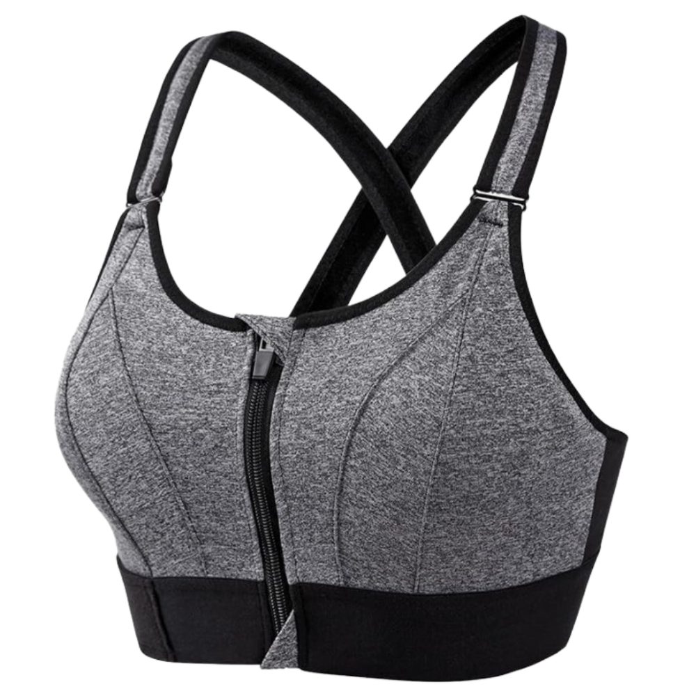 Reggiseno Sportivo Racerback a Massimo Supporto -Grigio/SGrigio/MGrigio/LGrigio/XLGrigio/2XLGrigio/3XLGrigio/4XLGrigio/5XL - Ozerty
