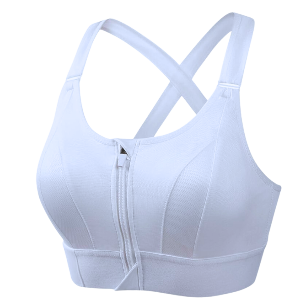 Reggiseno Sportivo Racerback a Massimo Supporto -Bianco/SBianco/MBianco/LBianco/XLBianco/2XLBianco/3XLBianco/4XLBianco/5XL - Ozerty
