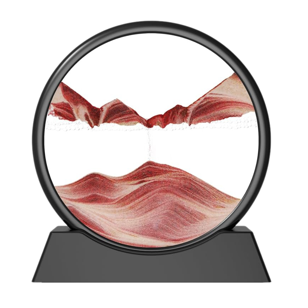 Quadro Ipnotico di Sabbia in Movimento -Marrone con cornice nera/25 x 26 cm Marrone con cornice nera/18 x 19 cm - Ozerty