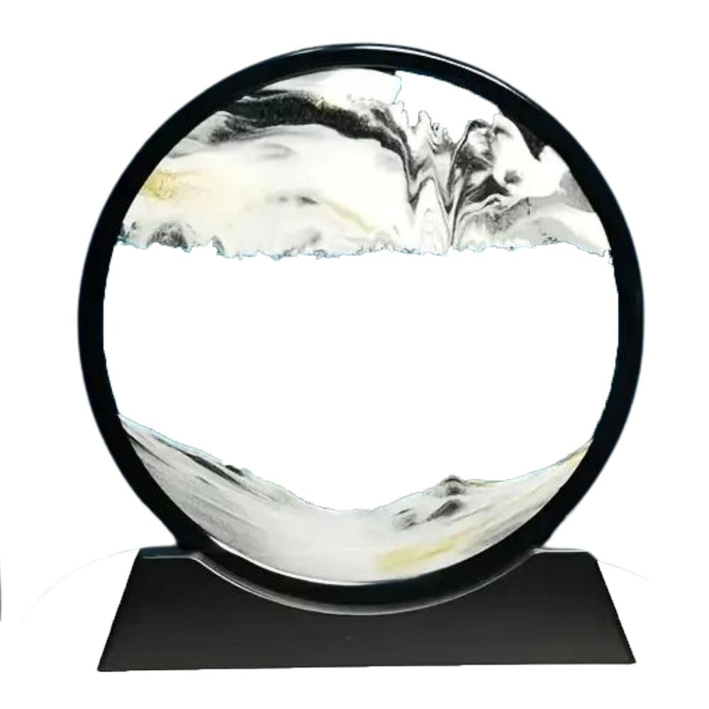 Quadro Ipnotico di Sabbia in Movimento -Bianco con cornice nera/25 x 26 cm Bianco con cornice nera/18 x 19 cm - Ozerty