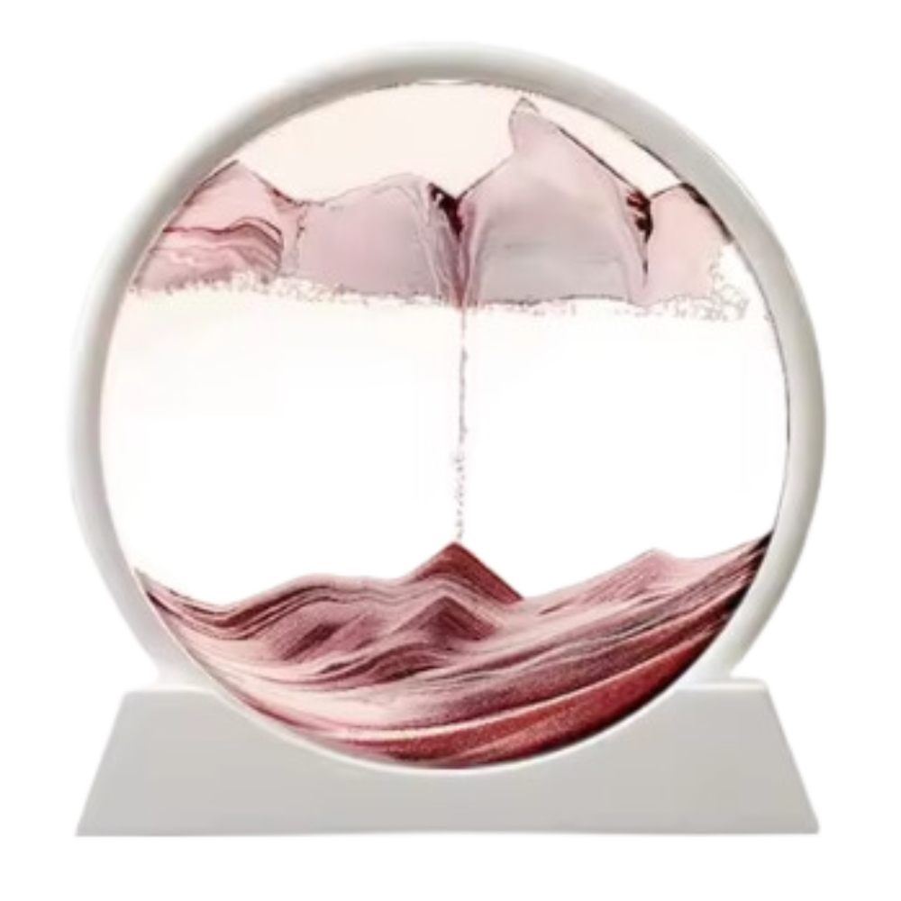 Quadro Ipnotico di Sabbia in Movimento -Marrone con cornice bianca/18 x 19 cmMarrone con cornice bianca/25 x 26 cm - Ozerty