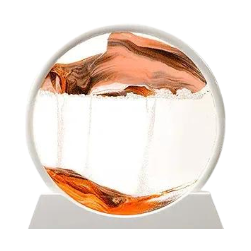 Quadro Ipnotico di Sabbia in Movimento -Arancione con cornice bianca/18 x 19 cmArancione con cornice bianca/25 x 26 cm - Ozerty