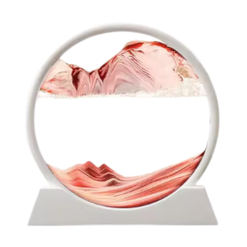 Quadro Ipnotico di Sabbia in Movimento -Rosso con cornice bianca/18 x 19 cmRosso con cornice bianca/25 x 26 cm - Ozerty