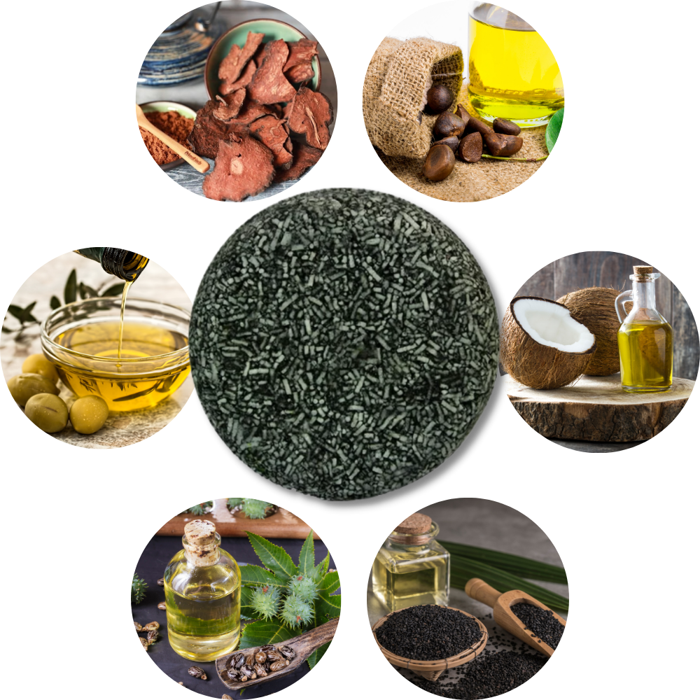 Shampoo solido naturale per scurire i capelli - Ozerty