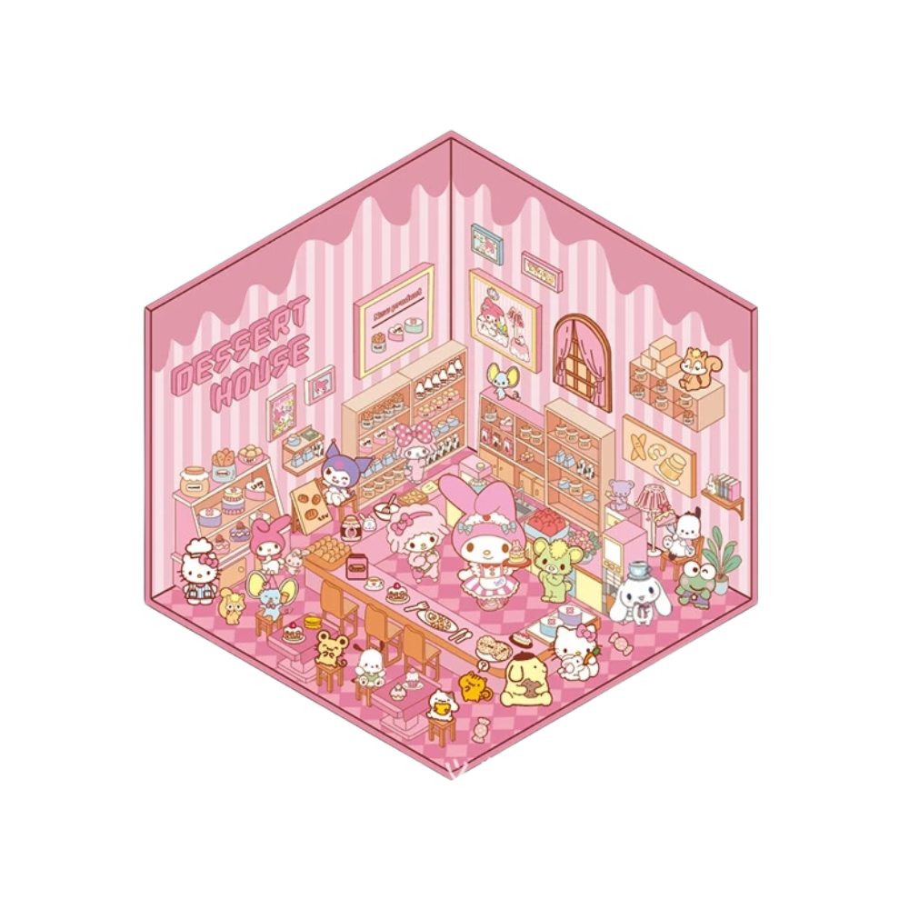 Adesivi Racconti Pastello per la Casa -Casa Rosa - Ozerty