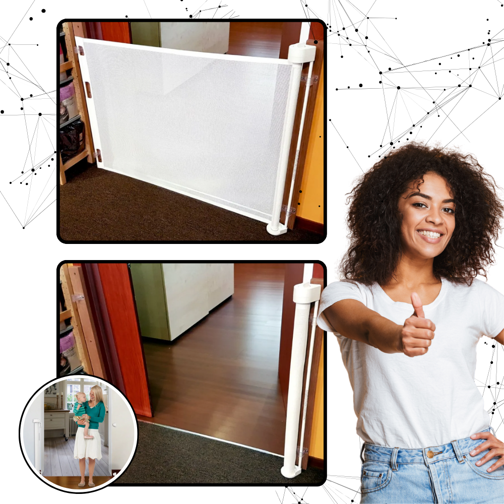 Cancello Retrattile in Rete per Animali Domestici e Bambini - Ozerty