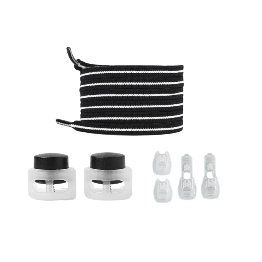 Lacci di chiusura sicuri e alla moda -Nero Bianco - Ozerty, Lacci di chiusura sicuri e alla moda -Nero - Ozerty