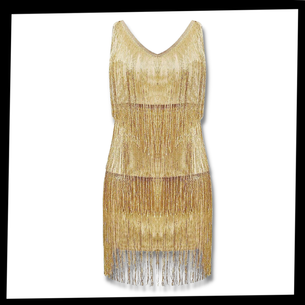 Vestito slip con scollo a V in paillettes - Ozerty