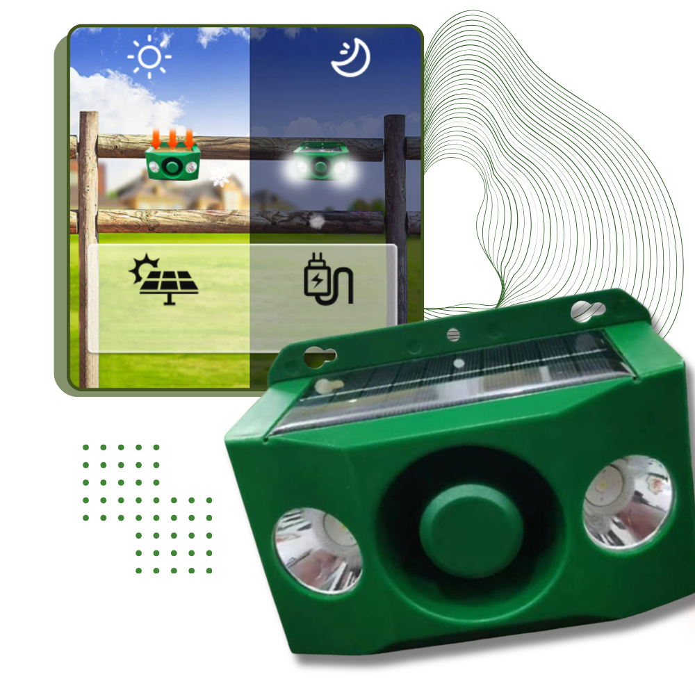 Repellente per Animali ad Energia Solare con Sensore di Movimento - Ozerty