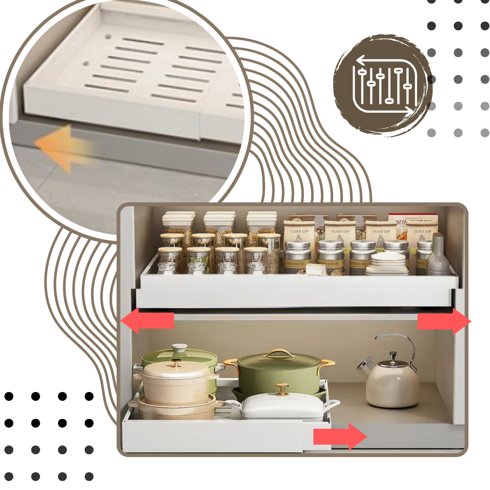 Organizzatore di Armadietti a Scorrimento Salvaspazio - Ozerty