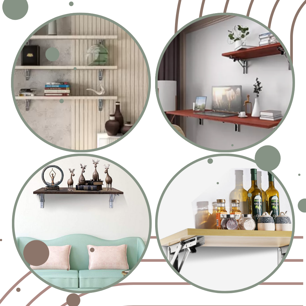 Eleganti staffe pieghevoli a muro per ripiani - Ozerty