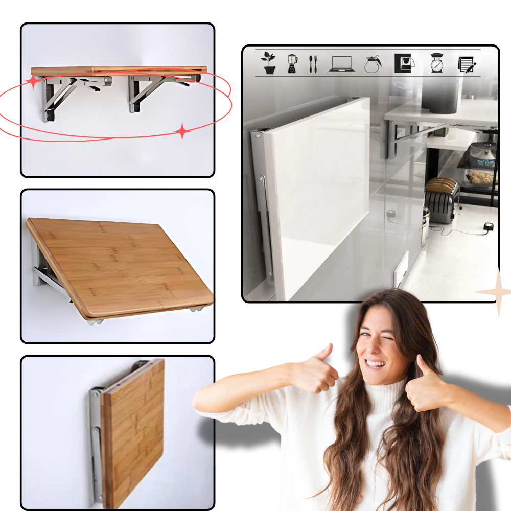 Eleganti staffe pieghevoli a muro per ripiani - Ozerty