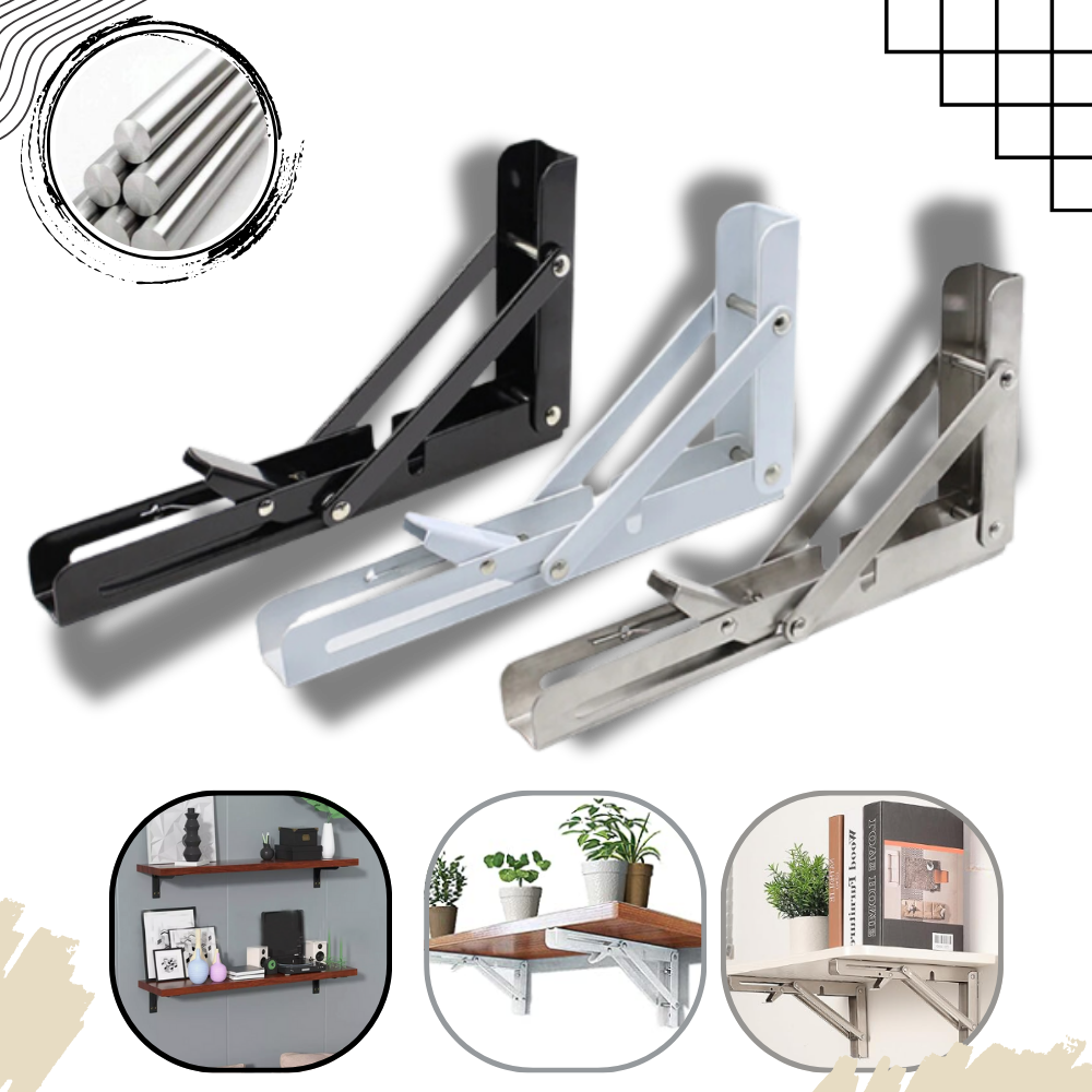 Eleganti staffe pieghevoli a muro per ripiani - Ozerty