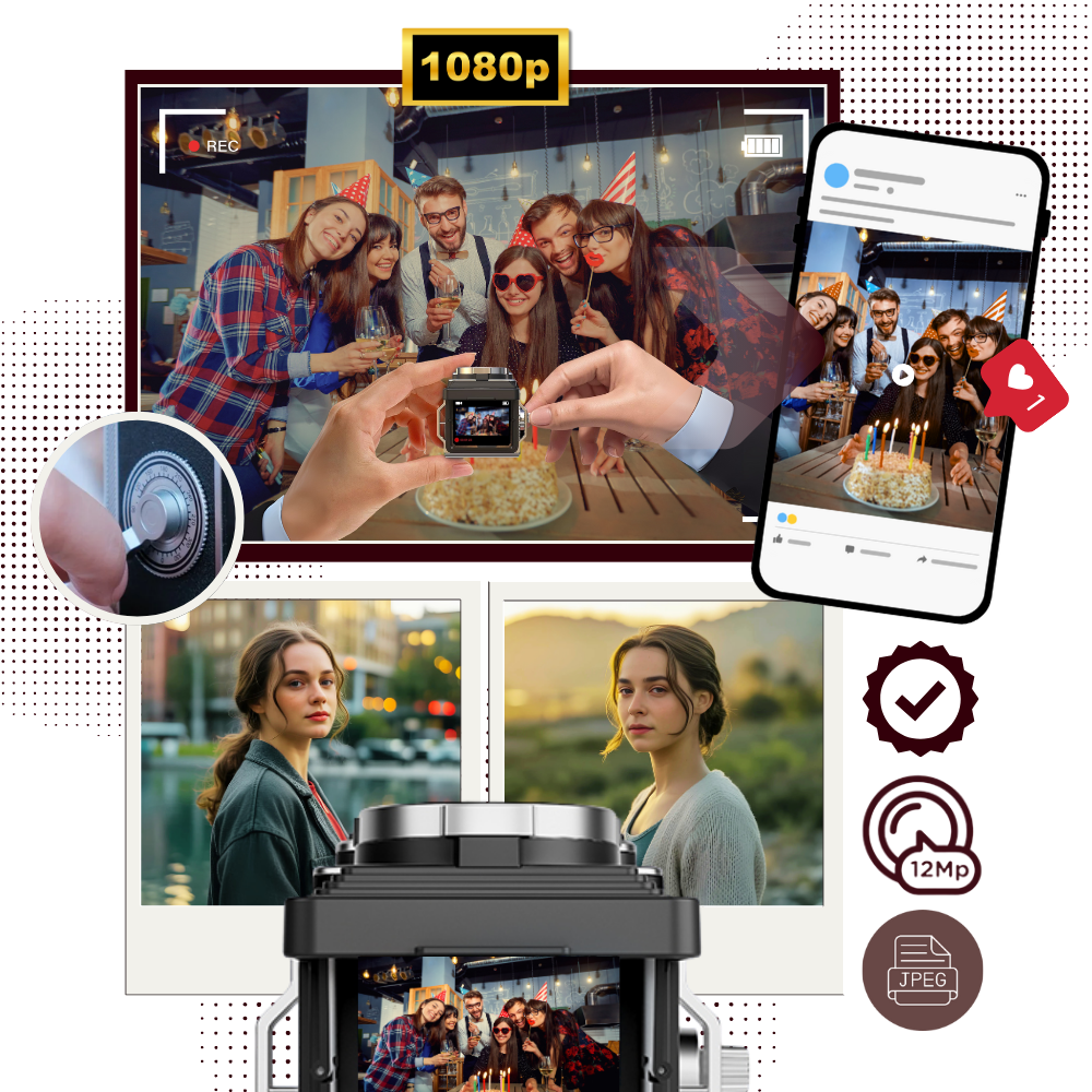 Fotocamera Reflex a Doppio Obiettivo Senza Tempo - Ozerty