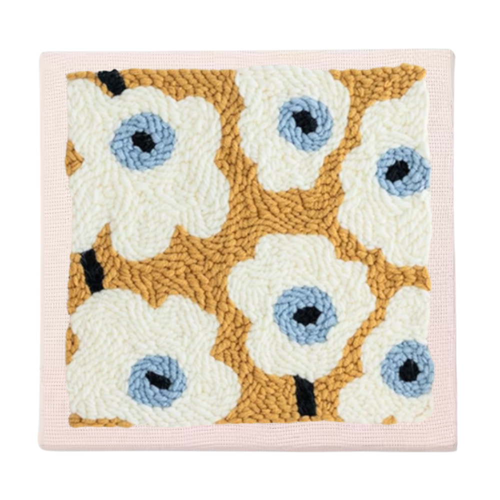 Kit per Uncinetto con Aghi e Fili -Kit Fiori blu - Ozerty