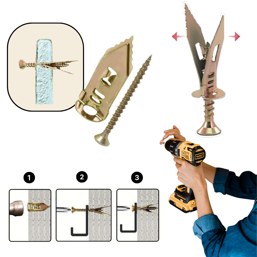 Kit di 18 Bulloni a Espansione per Parete - Ozerty