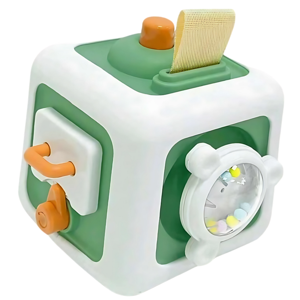 Cubo giocattolo sensoriale 6 in 1 -Verde - Ozerty