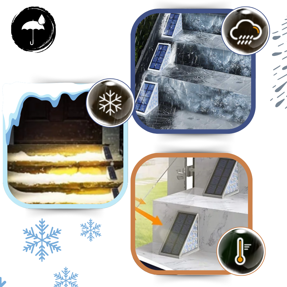 Luci solari impermeabili per gradini - Ozerty