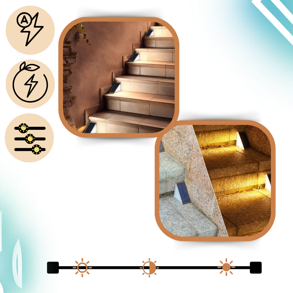 Luci solari impermeabili per gradini - Ozerty