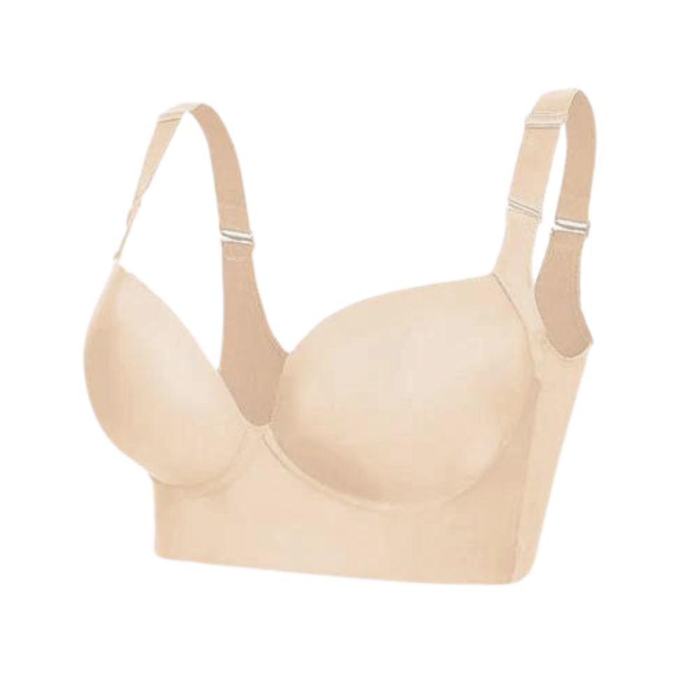 Reggiseno Modellante con Ampie Ali Laterali Integrate -Beige - Ozerty