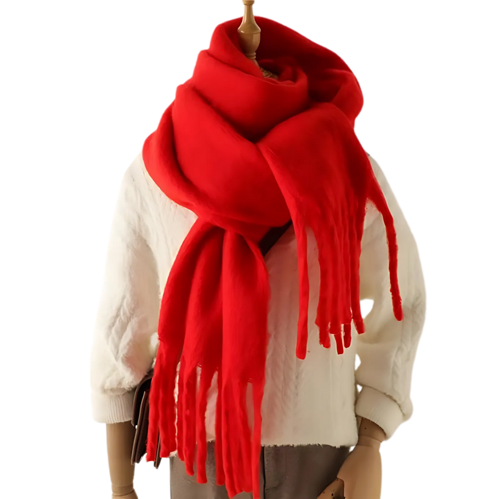 Sciarpa da donna Cozy Elegance -Rosso - Ozerty