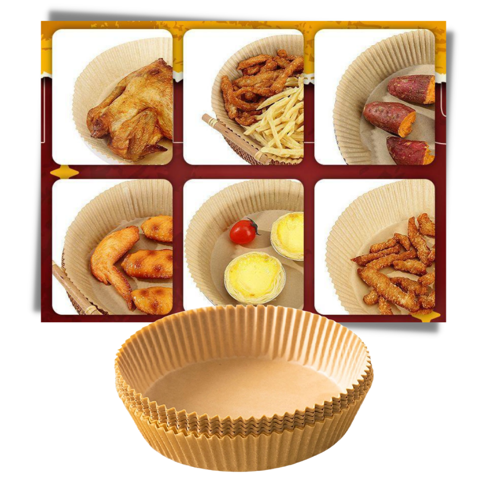 Confezione di rivestimenti di carta per friggitrice ad aria monouso - Ozerty