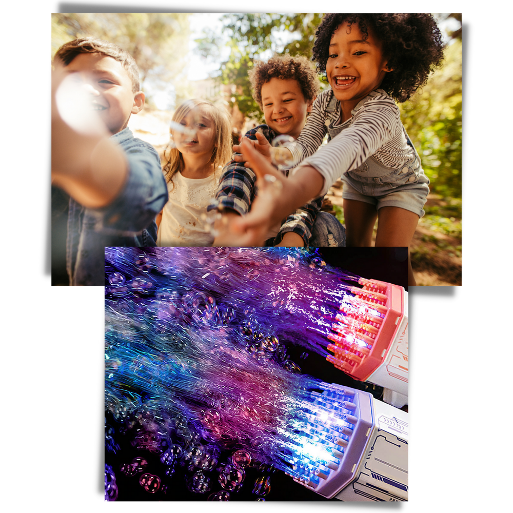 Soffiatore di bolle a 69 fori bazooka - Ozerty