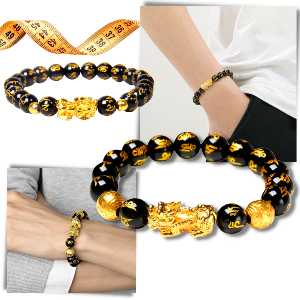 Bracciale in ossidiana nero e oro