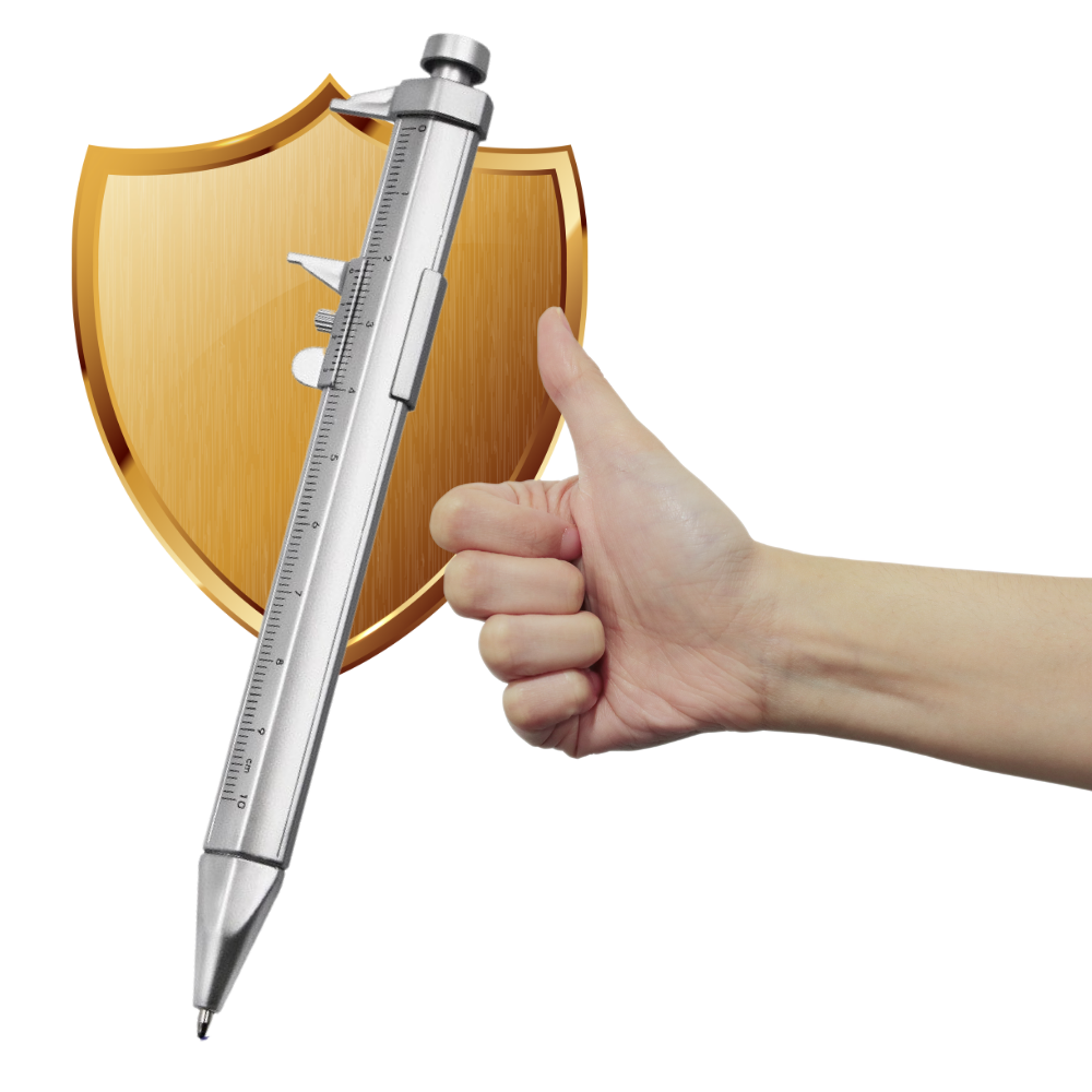 Penna a sfera multifunzionale con calibro a corsoio - Ozerty