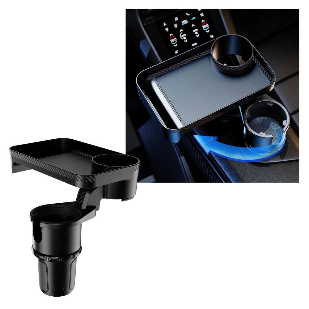 Portabicchieri per auto e vassoio rotante