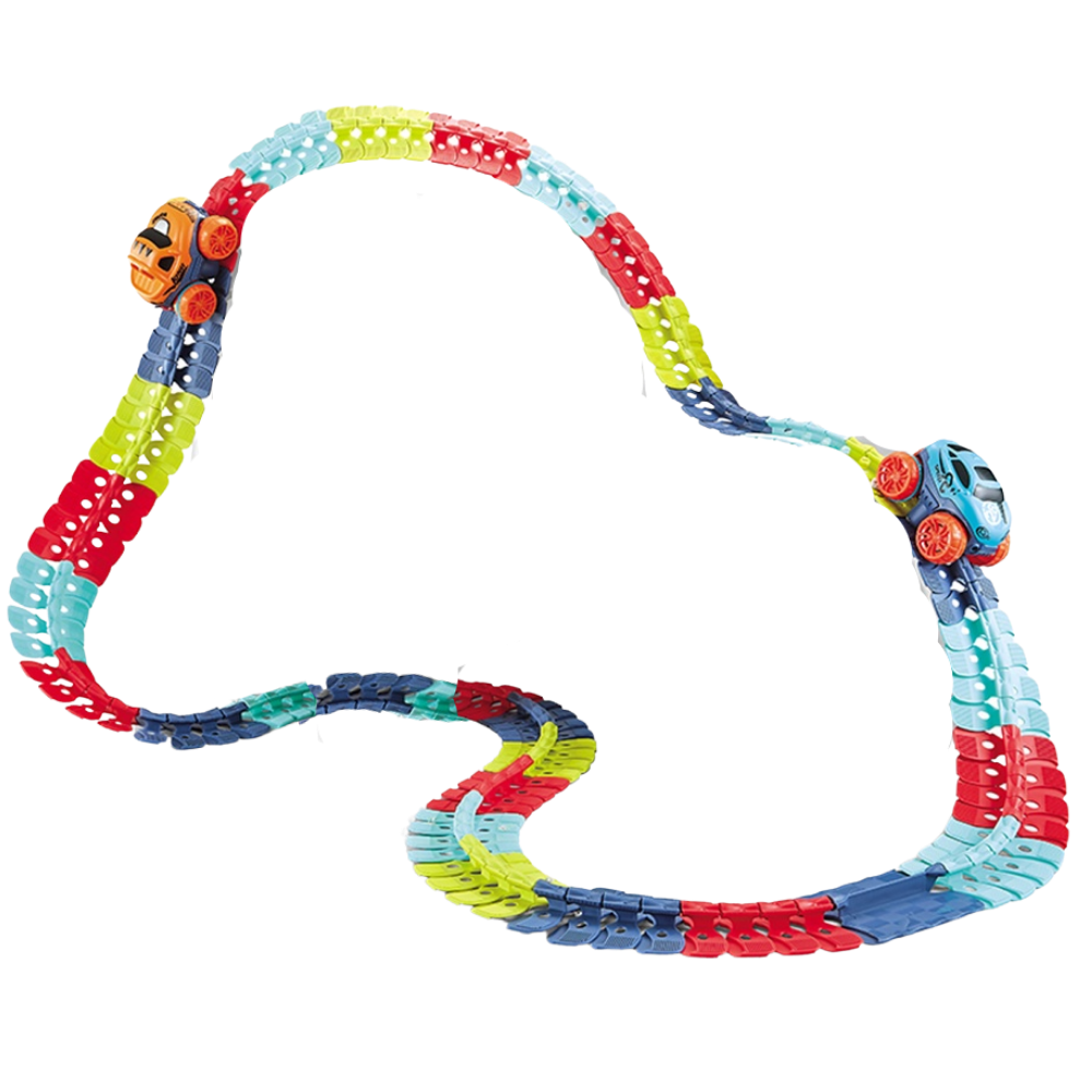 Children's toy flexible railway car