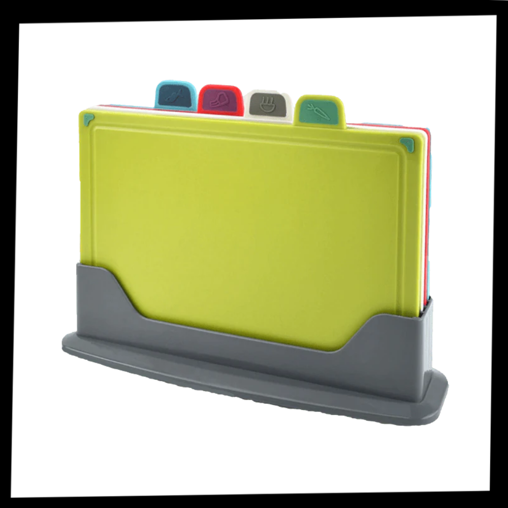 Set di taglieri 4 pezzi con supporto - Ozerty