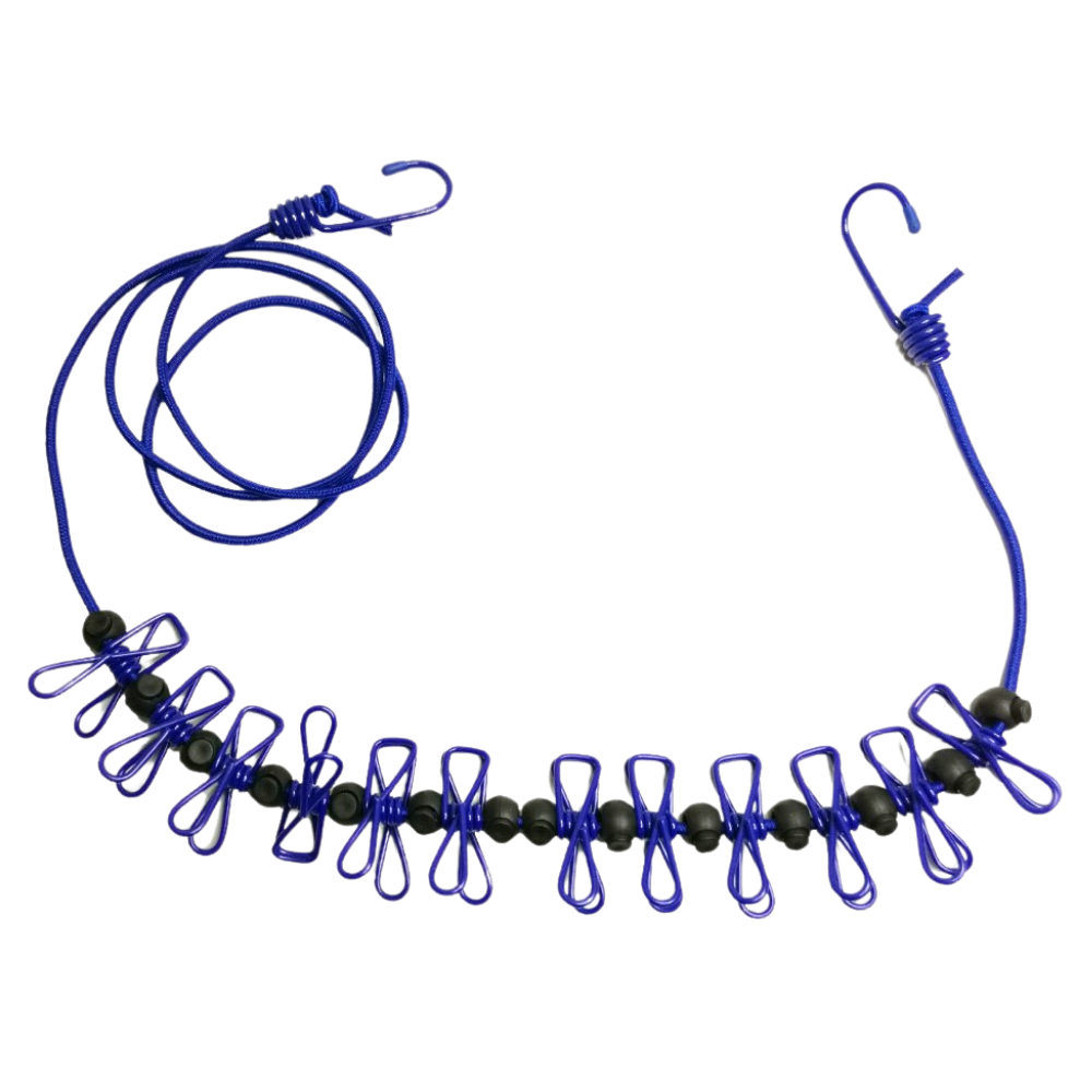 4m elasticated camping clothesline with pegs