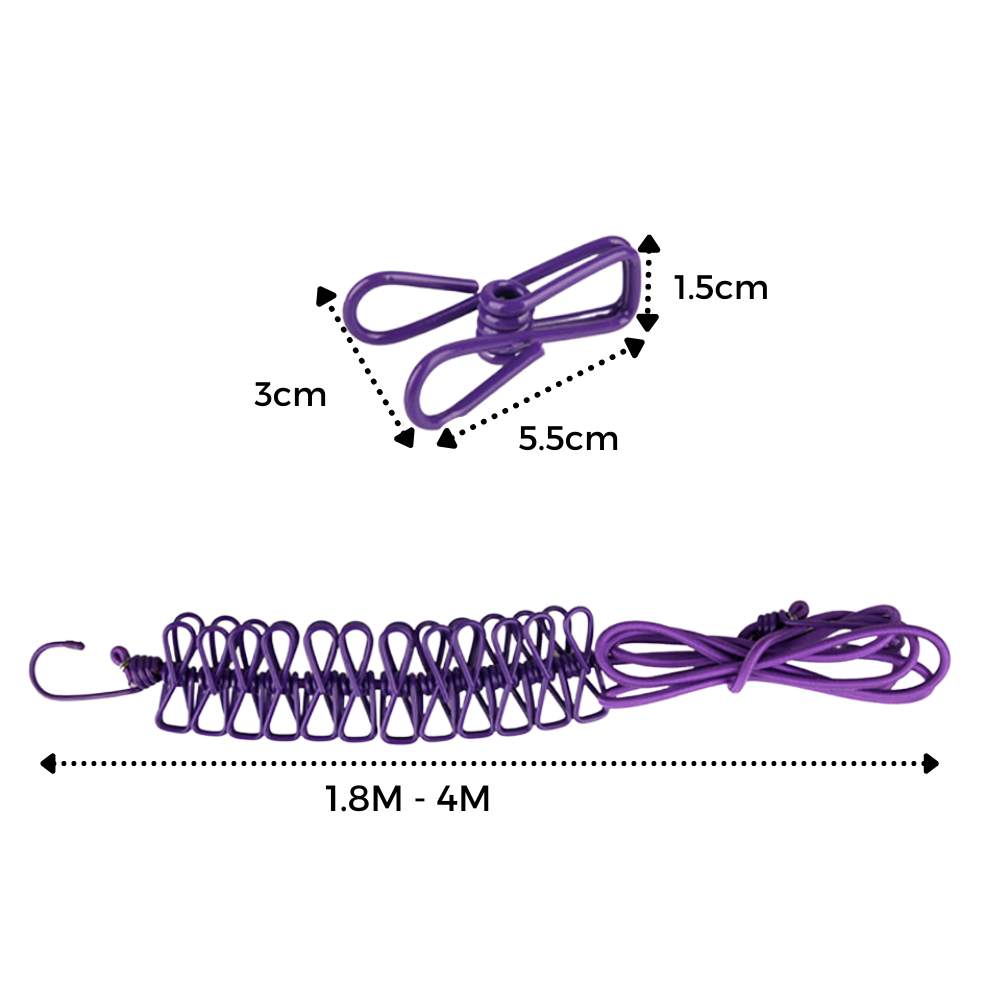 Stendibiancheria da campeggio elasticizzato da 4 m con picchetti - Ozerty