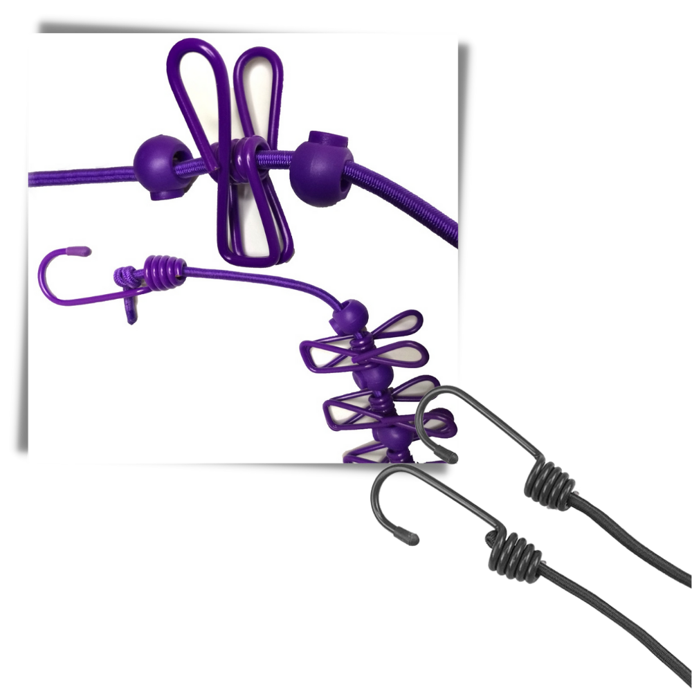 Stendibiancheria da campeggio elasticizzato da 4 m con picchetti - Ozerty