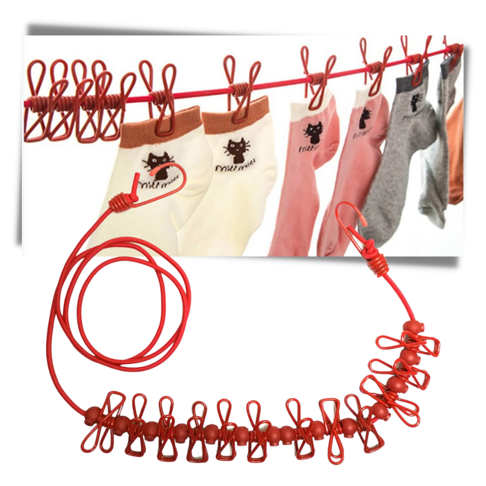 Stendibiancheria da campeggio elasticizzato da 4 m con picchetti - Ozerty