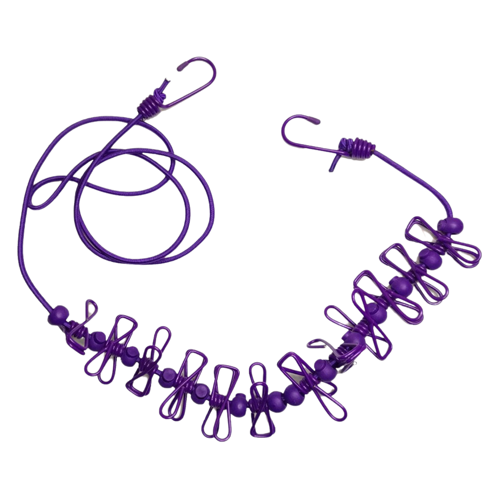 4m elasticated camping clothesline with pegs