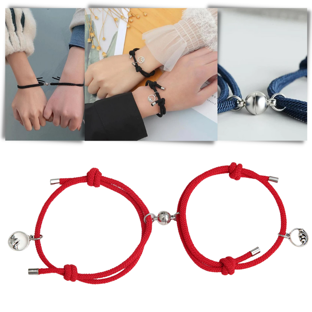 Set di 2 braccialetti magnetici per coppie - Ozerty
