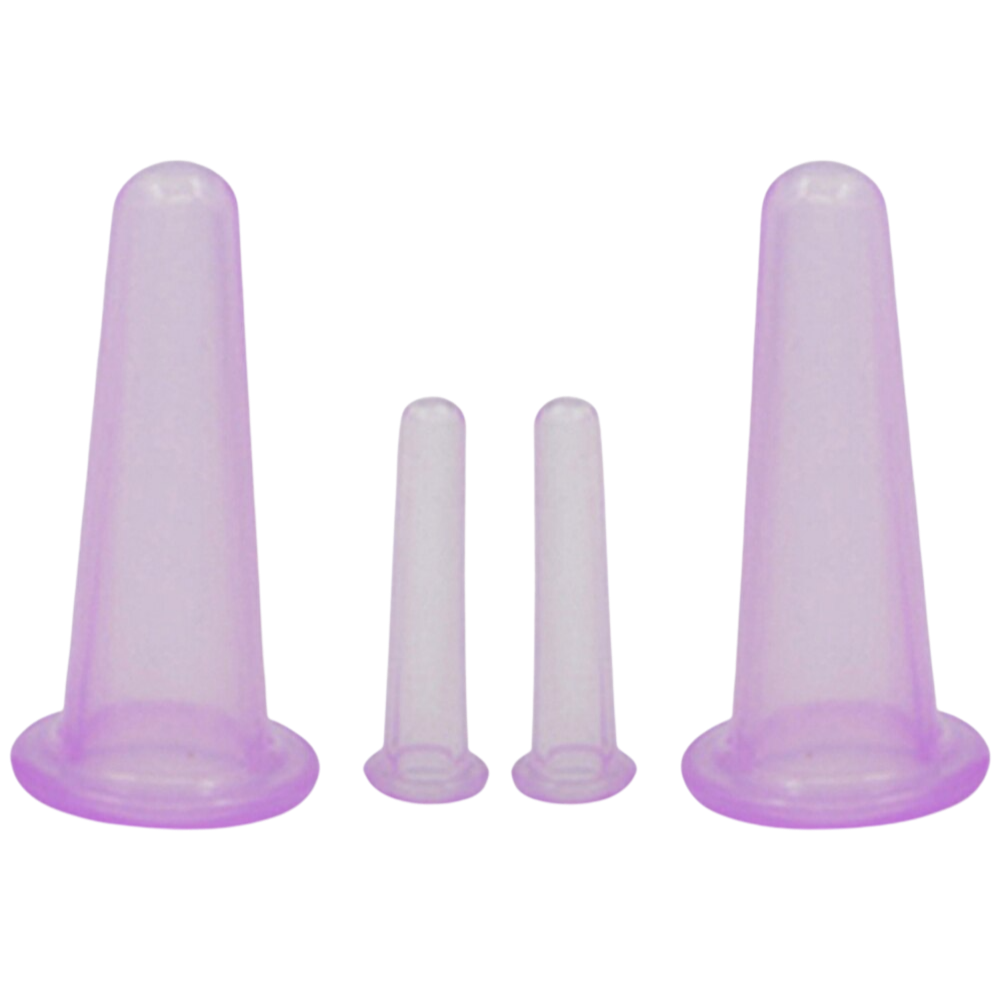 4 coppette in silicone per coppettazione per massaggio facciale - Ozerty