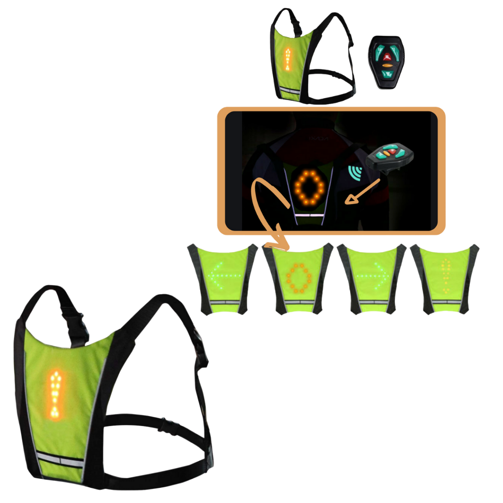 Gilet da ciclismo riflettente con LED - Ozerty