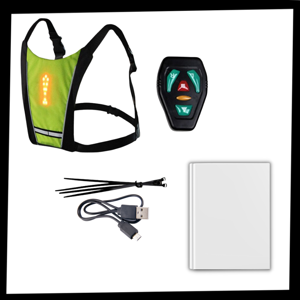 Gilet da ciclismo riflettente con LED - Ozerty