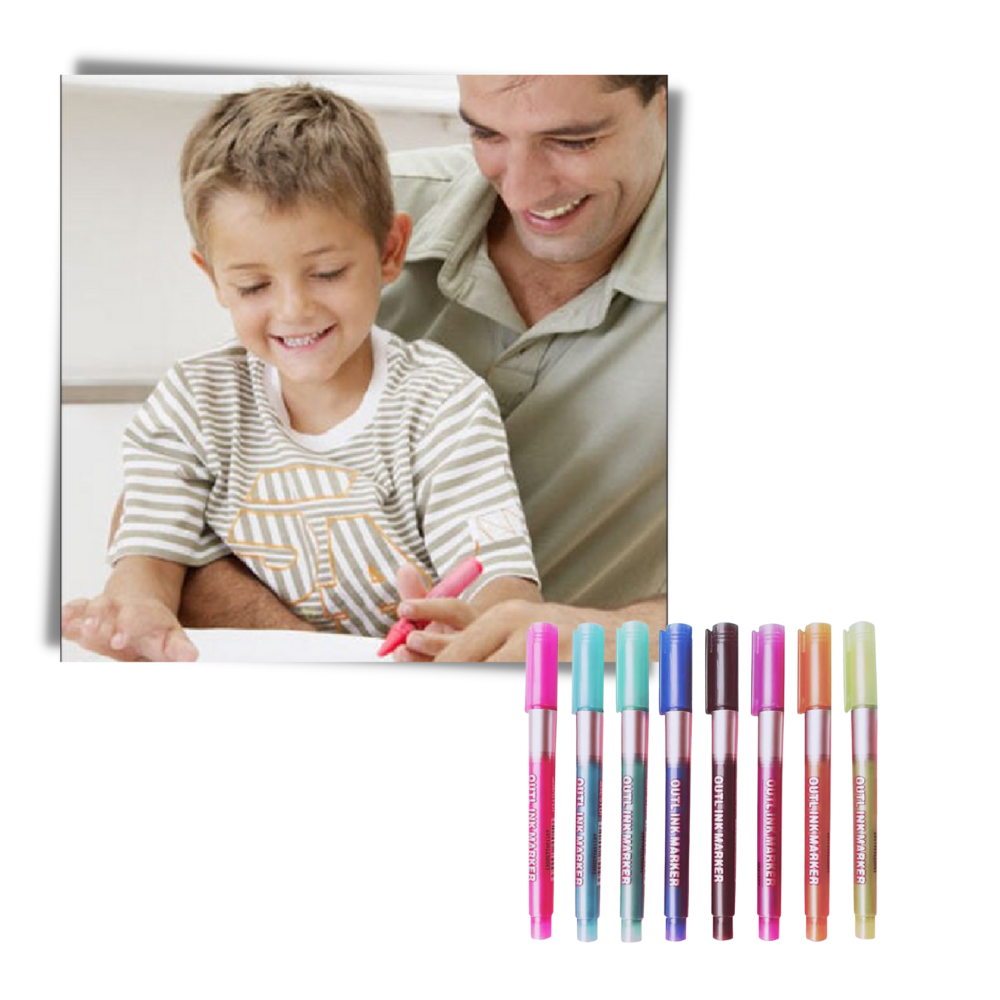 Set di 8 pennarelli a doppia linea - Ozerty