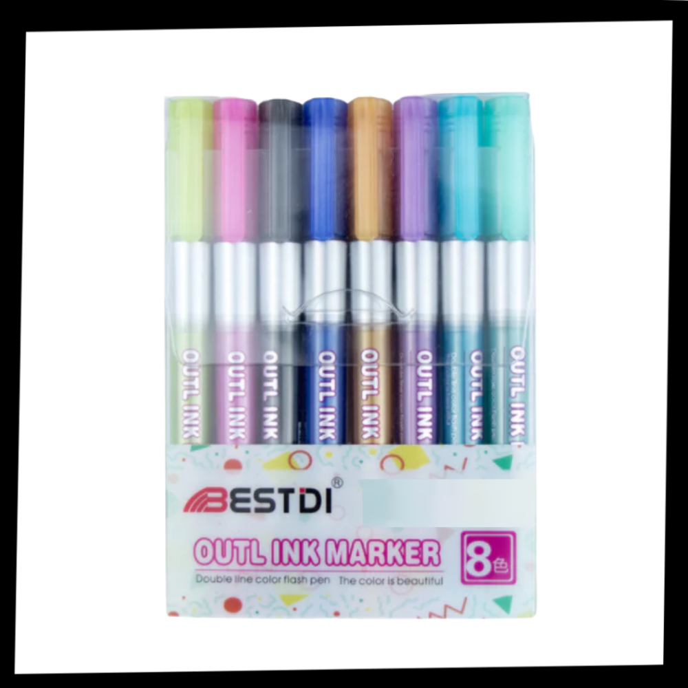 Set di 8 pennarelli a doppia linea - Ozerty