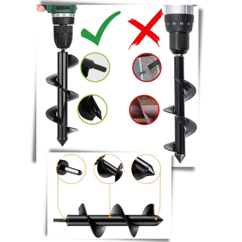 Punte per fori a spirale da giardino - Ozerty